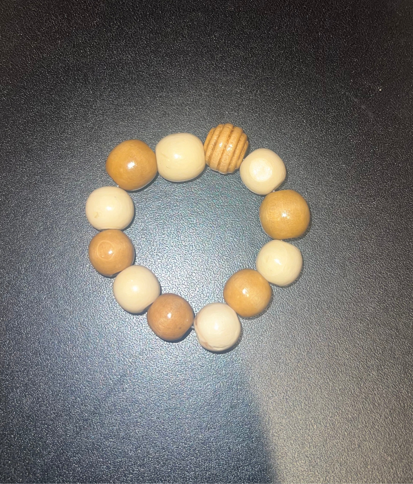 Wooden bead bracelet