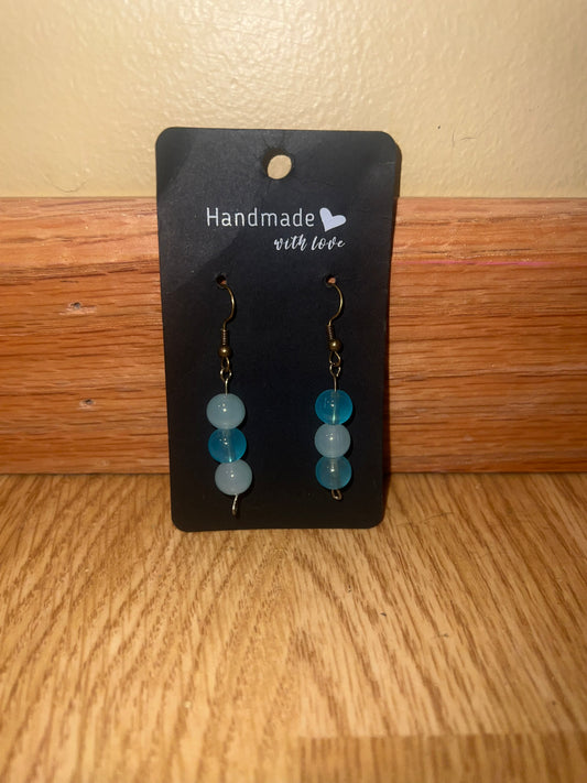 Blue and white earrings