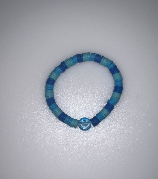 Blue smiley face bracelet